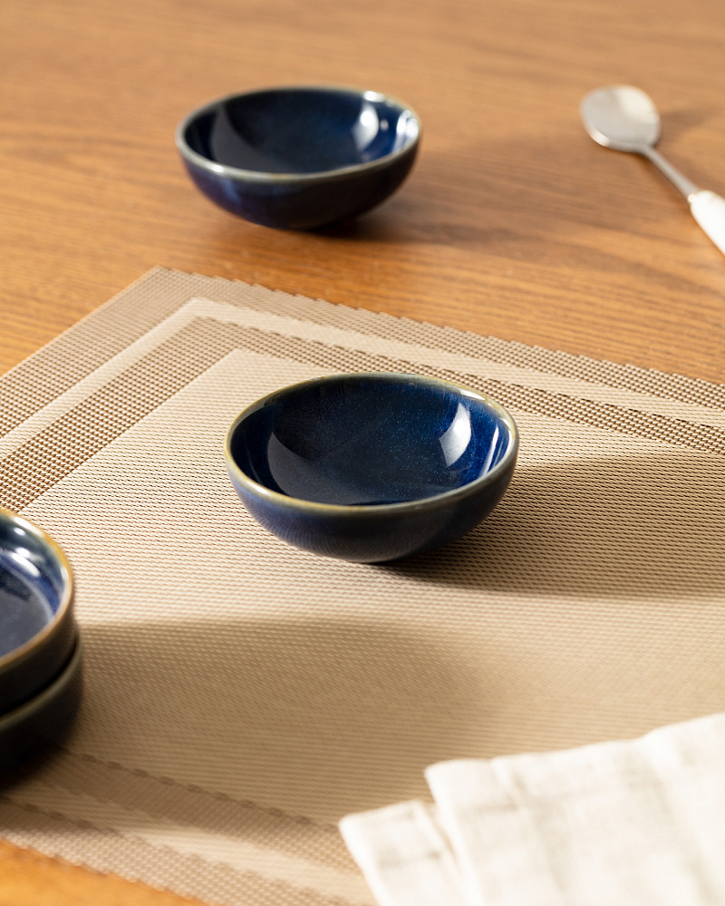 Набор блюдец Facile, 8 см, из 4 шт - темно-синий