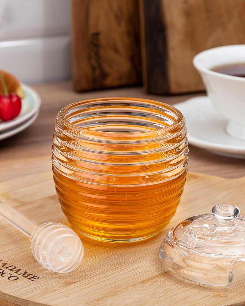 Стеклянная банка для меда Lorenzo с ложечкой 240мл