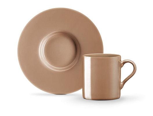 Набор кофейных чашек Lenora на двоих, 90 мл - бежевый