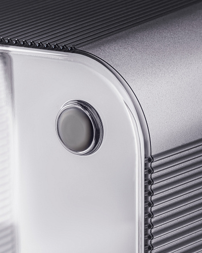 Хлебница с деревянной крышкой Eolya, 21.5x36.6x15.2 см - серая