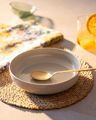 Глубокая тарелка Grasse 20 см. - серая