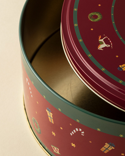 Круглая металлическая коробка Bonni с крышкой 13x13x6 см, металл