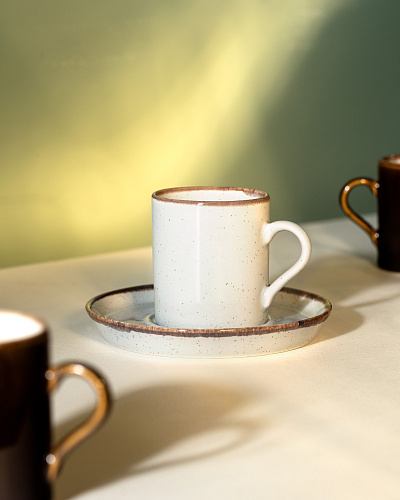 Набор кофейных чашек Ramona на 6 персон 90 мл. - серый