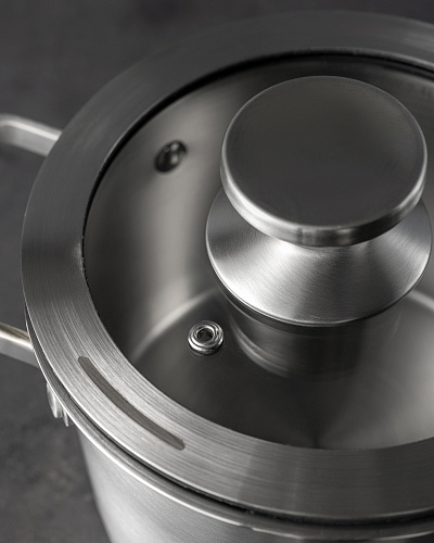 Кастрюля Raye с крышкой 16x10,5 см. - нержавеющая сталь