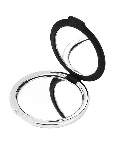 Мини-зеркало Linda 6,7x6,7x1,5 см. - серебристое / черное