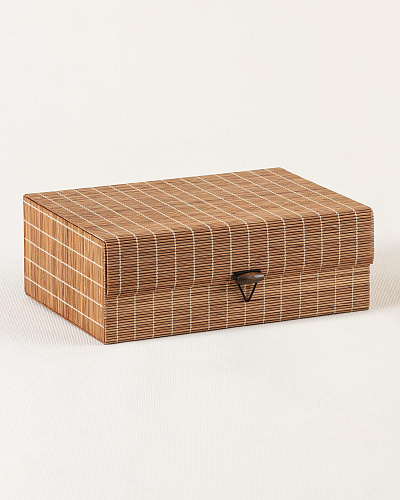 Шкатулка бамбуковая Julien 22 см. - кремовая