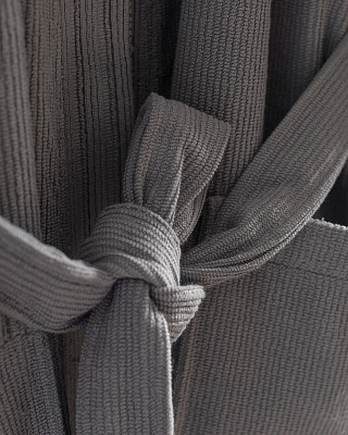 Халат банный унисекс серый