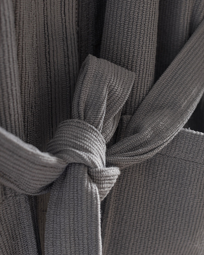 Халат банный унисекс серый