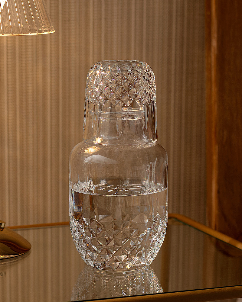 Графин Audrey с бокалом-крышкой 9,3x9,3x20 см. - прозрачный