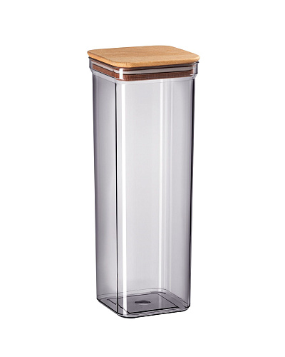 Контейнер Kaviera, с деревянной крышкой, 2100 мл, из 2 шт - серый