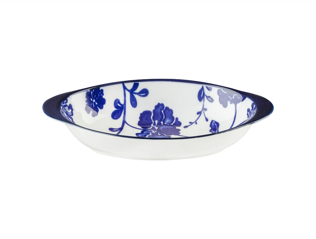 Тарелка Rêve Bleu Petite Angers с ручкой 19x10,3x2,7 см. - белая / синяя