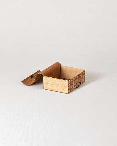 Шкатулка бамбуковая Simone 13 см. - бежевая