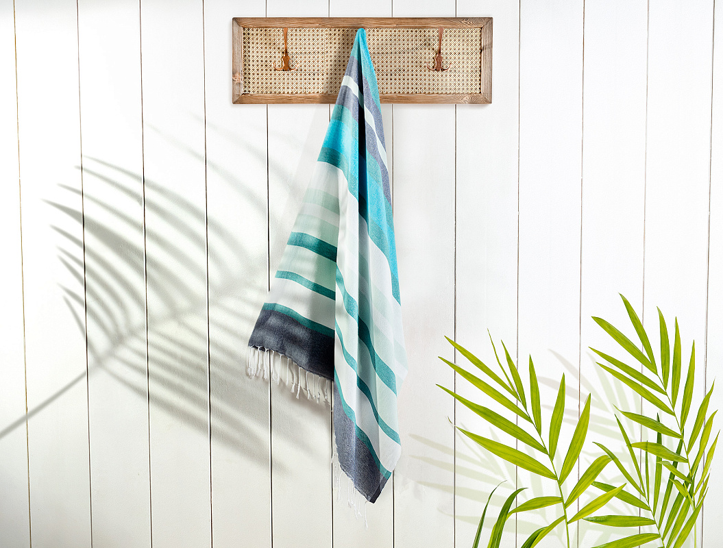 Полотенце пляжное Tilda Peshtemal 90x160 см. - синее / голубое