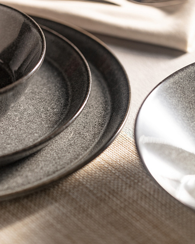 Столовый сервиз Bondy из 24 шт. - темно-серый