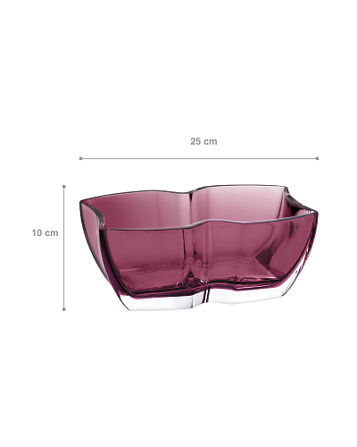 Стеклянная ваза ручной работы Loches 25x10 см. - сливовая