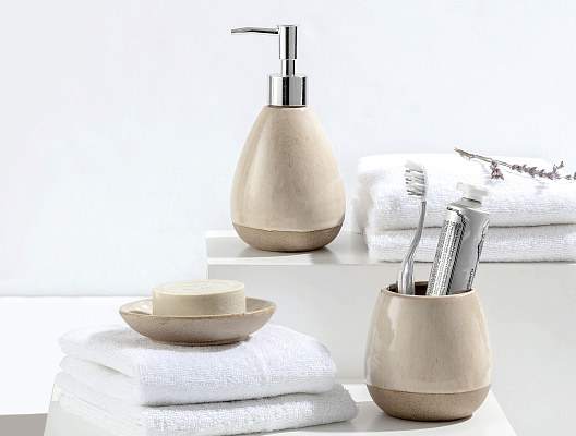 Набор для ванной комнаты Belda из 3 шт. - бежевый / коричневый