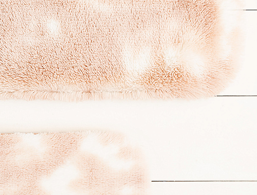 Комплект из 2 ковриков для ванной Damien: 60x100см и 50x60см - белый/пудровый