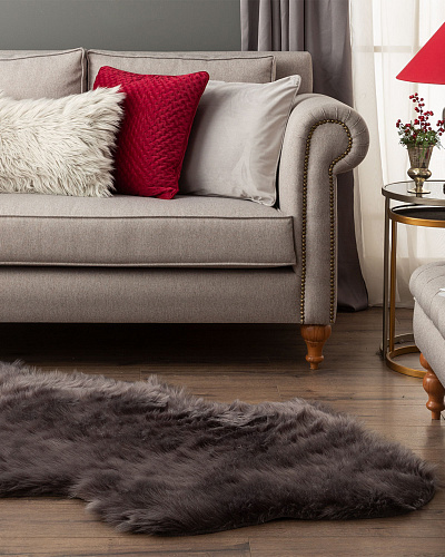 Плюшевый ковер Lela 90x150 см. - темно-серый