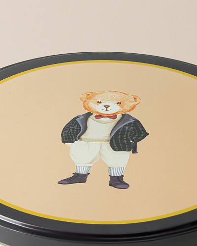 Круглая металлическая коробка Billie 24x24x10 см. - синяя