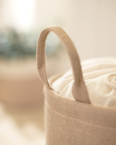 Корзина для белья Eva 36x50 см. - бежевая