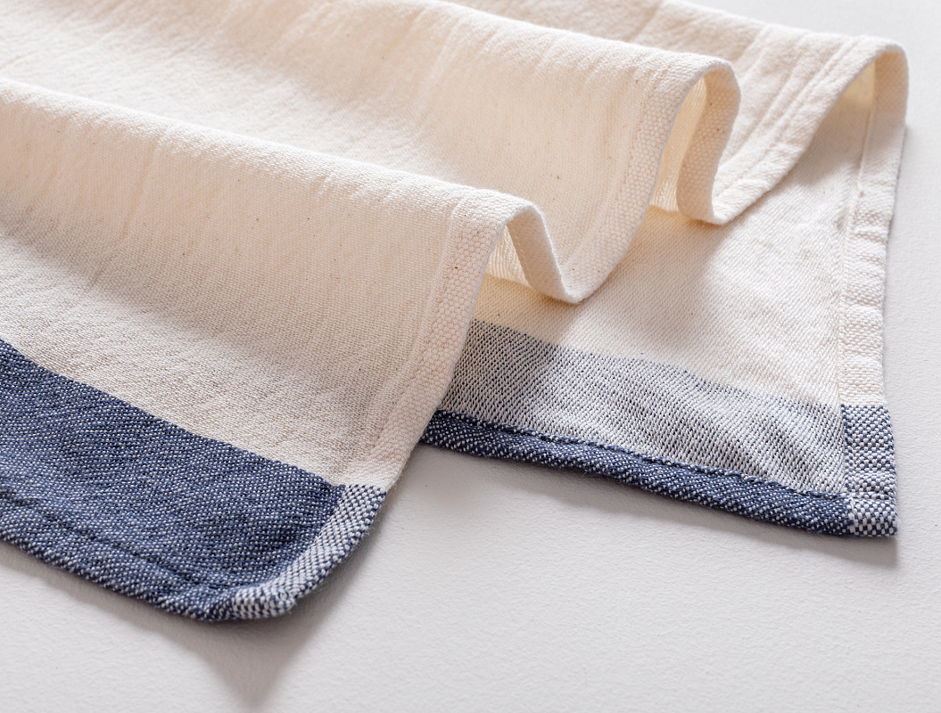 Полотенце кухонное Linda 40x60см - экрю/темно-синий