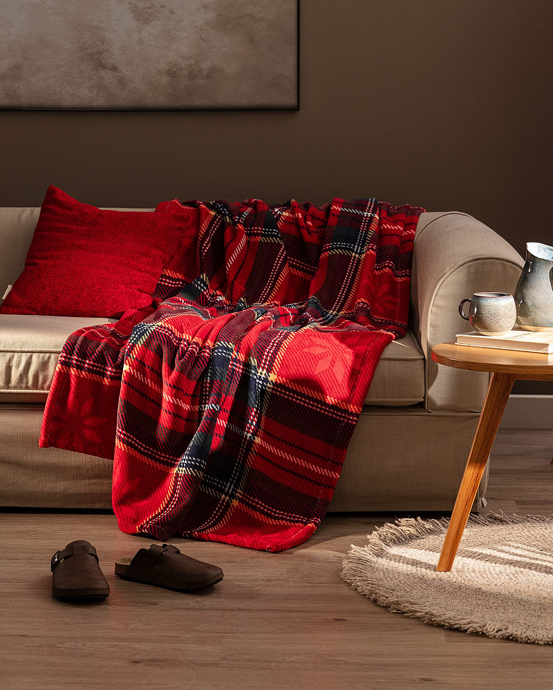 Плед Delit Welsoft с принтом 130x170 см. - красный