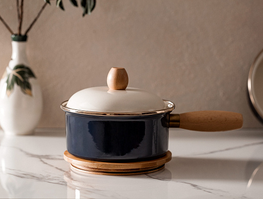 Кастрюля Bonneville с крышкой 1,2 л. - темно-синяя