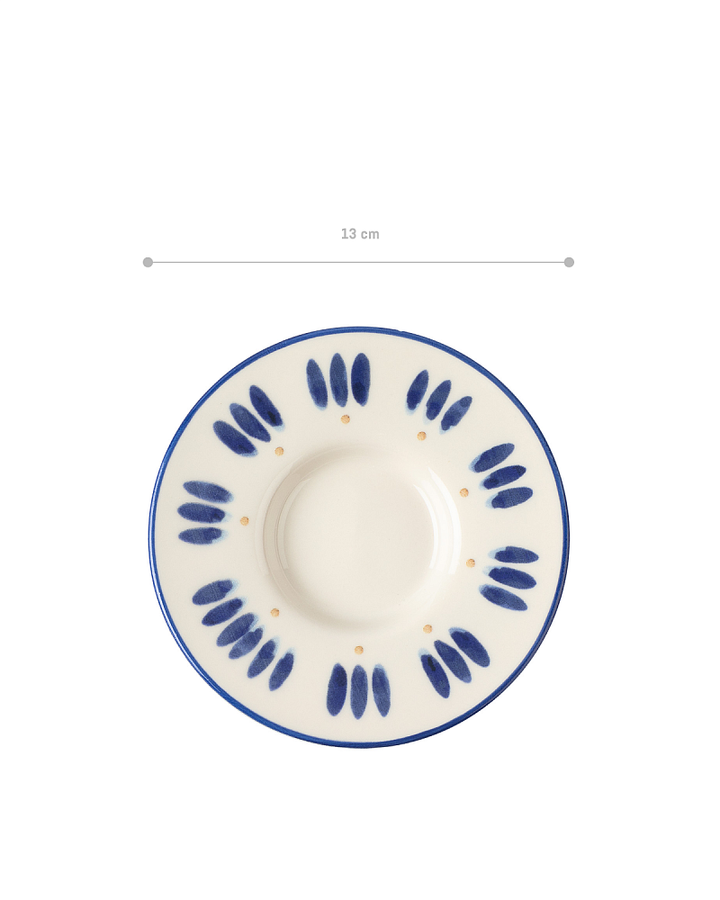Набор фарфоровых чайных блюдец Luxe Ligne из 6 шт., 13x13 см - синий