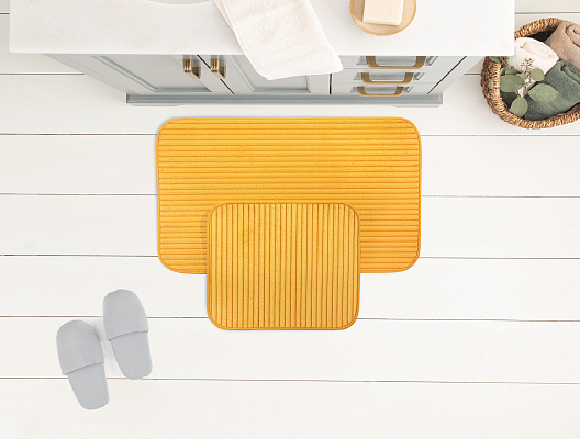 Набор коврик для ванной Mathilda из 2 шт., 50x80 - 45x50 см. - горчичный