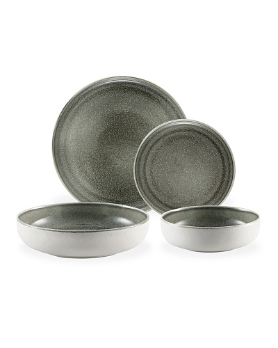 Столовый сервиз Madelyn Rea из 24 шт. - белый / серый