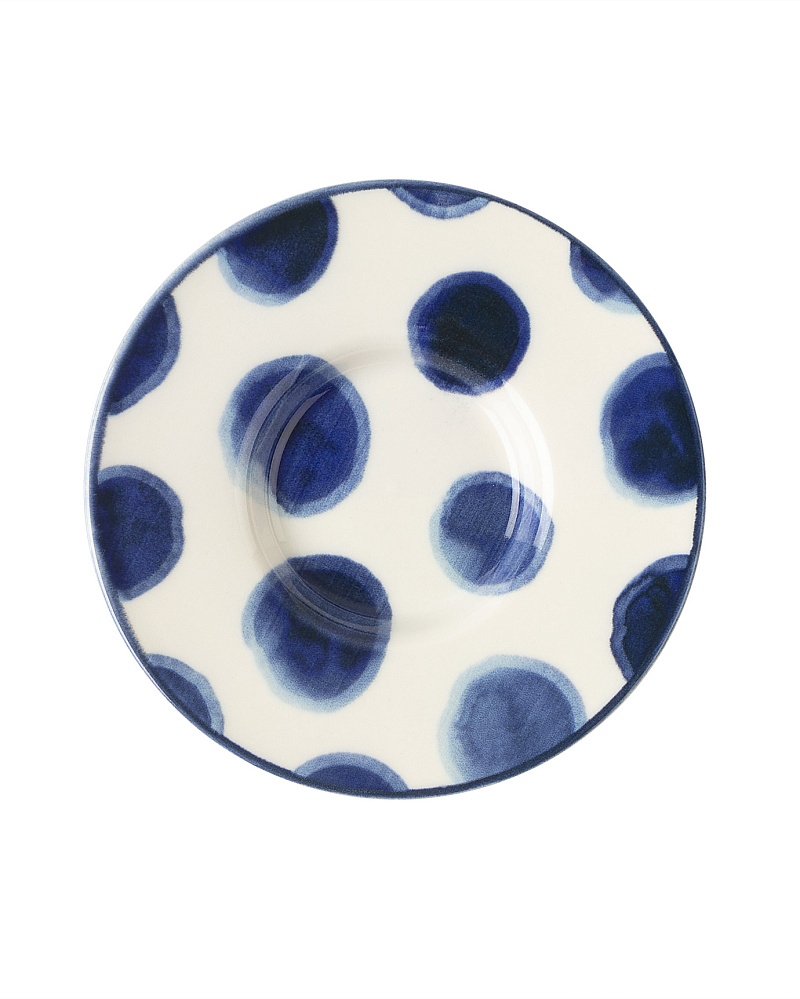 Набор фарфоровых чайных блюдец Luxe Rond из 6 шт., 13x13 см - синий