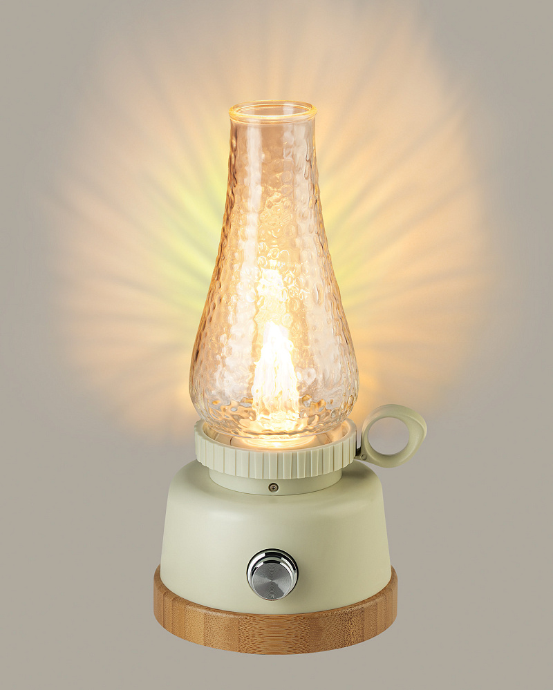 Настольная лампа Jada Touch 12,8x28 см, - пластик, бамбук, стекло