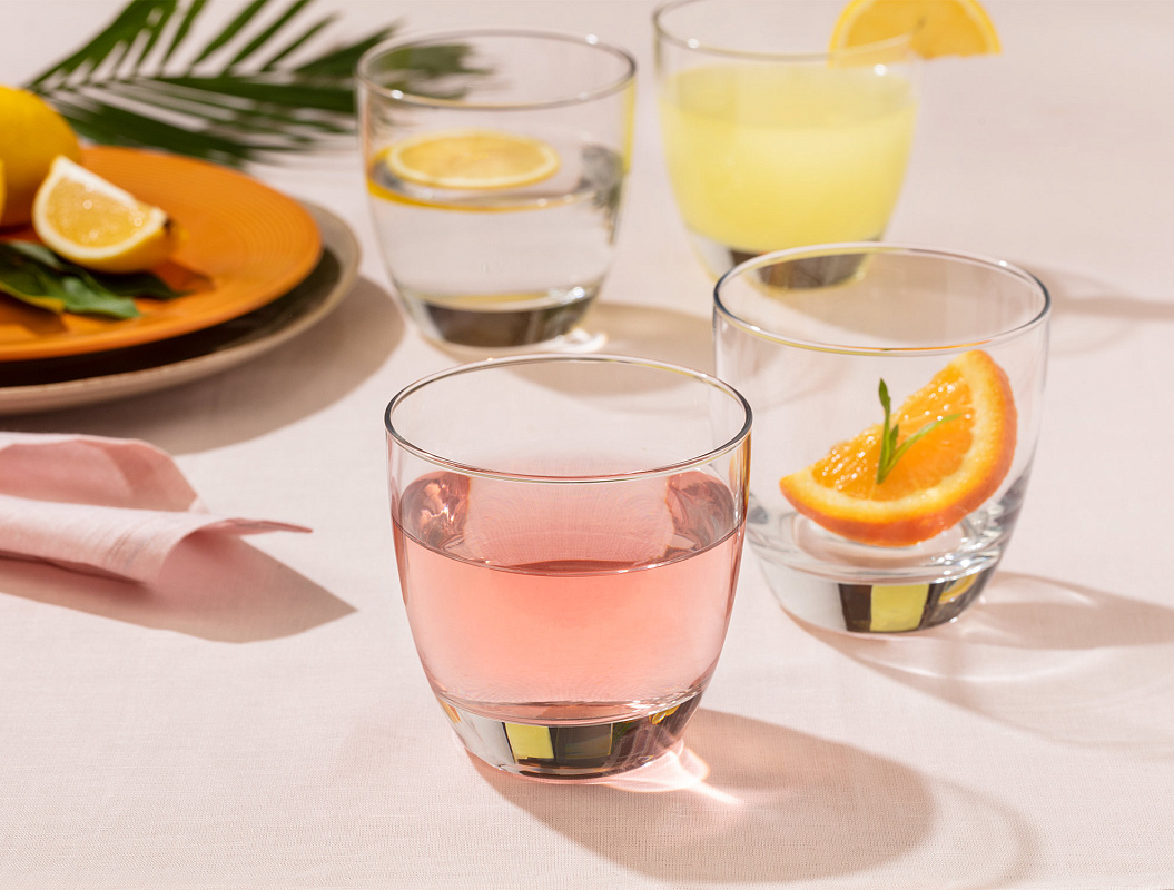 Набор стаканов для воды Fabienne, 370 мл, из 4 шт - прозрачный