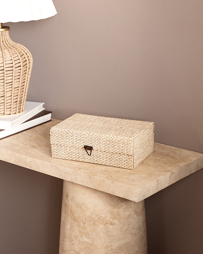 Шкатулка бамбуковая Julien 22 см. - кремовая