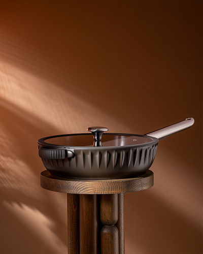 Сковорода Freya с крышкой 28x7 см, - алюминий