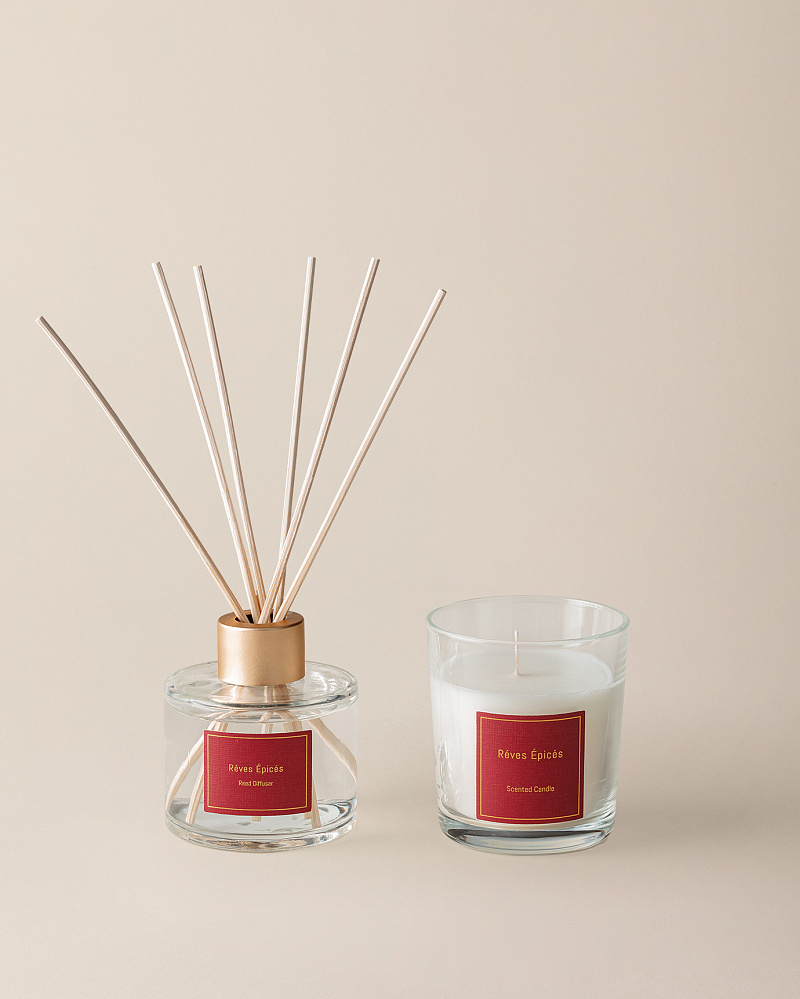 Набор из диффузора и свечи Répertoire, - лимон, корица, ваниль