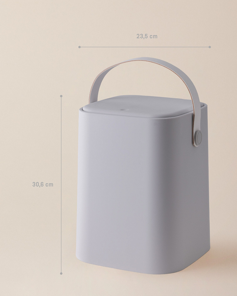 Мусорный бак Anglais 8 л. - светло-серый