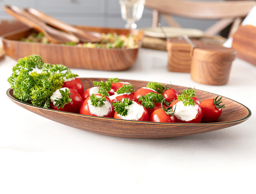 Сервировочная тарелка Ancona 12,5x25,5x2,5 см. - коричневая