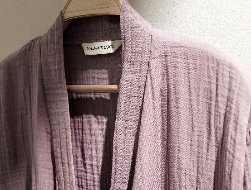 Халат банный Zoe с ремешком S-M, хлопок