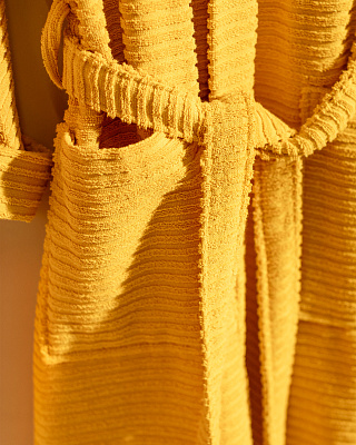 Набор банный унисекс халат и полотенце Carla 2 шт., L-XL р., 50x90 см. - желтый