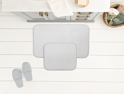 Набор коврик для ванной Mathilda из 2 шт., 50x80 - 45x50 см. - светло-серый