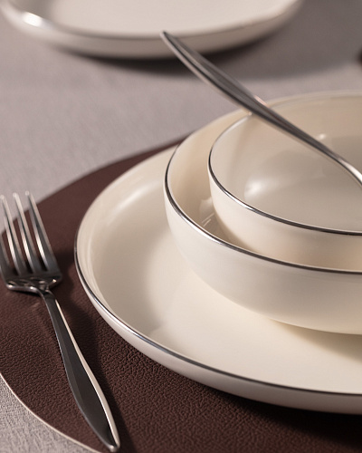 Столовый сервиз Madelyn из 24 шт. - белый / серебристый