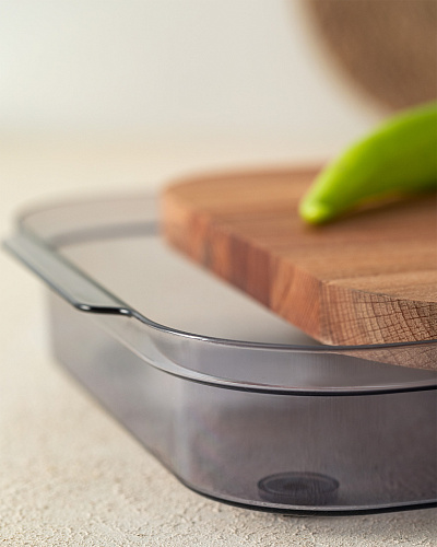 Разделочная доска из дерева Eolya с чашей 24,5x40,2x6 см. 