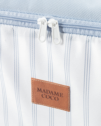 Контейнер для хранения белья Nuage на молнии 50x30x48 см. - белый / голубой