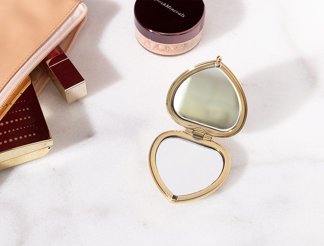 Мини-зеркало Amelie 6,1x5,8x1,6 см. - золотистое