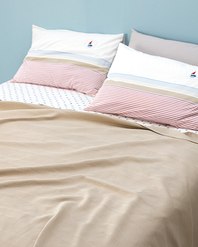 Комплект постельного белья двуспальный Mathilda с вафельным покрывалом 240x260 см, - хлопок, лиоцелл