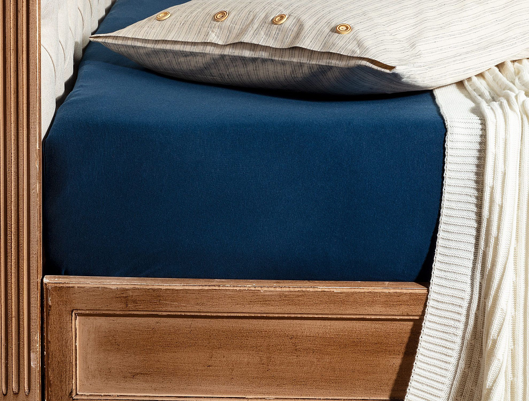 Простыня на резинке односпальная Valeria 120x200 см, - хлопок