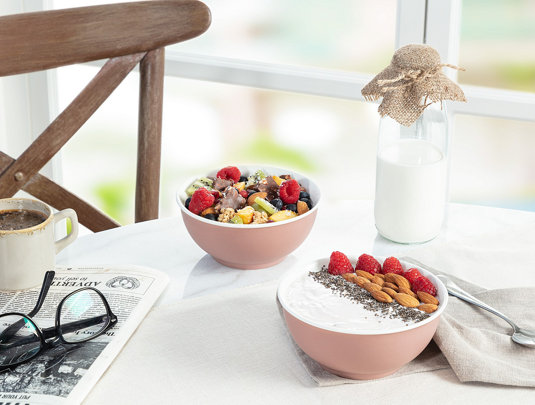 Набор мисок Grand из 2 шт., 14 см. - пудровый