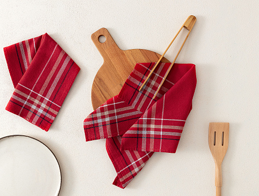 Комплект кухонных полотенец Brigitte из 2 шт., 40x60 см. - красный