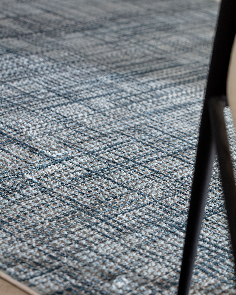 Ковер Crabe 80x150 см. - серый / голубой